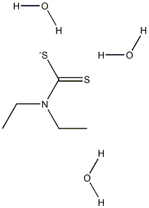 N,N-diethyldithiocarbamate trihydrate Struktur