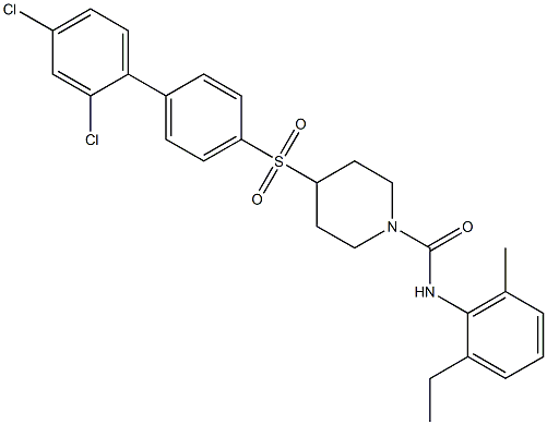 4-[(2',4'-DICHLOROBIPHENYL-4-YL)SULFONYL]-N-(2-ETHYL-6-METHYLPHENYL)PIPERIDINE-1-CARBOXAMIDE Structure