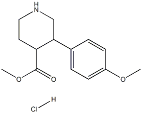 METHYL 3-(4-METHOXYPHENYL)PIPERIDINE-4-CARBOXYLATE HYDROCHLORIDE,,结构式