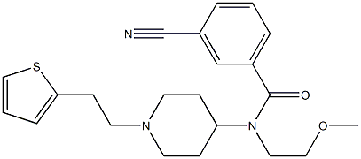 3-CYANO-N-(2-METHOXYETHYL)-N-(1-[2-(2-THIENYL)ETHYL]PIPERIDIN-4-YL)BENZAMIDE