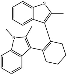 1,2-DIMETHYL-3-[2-(2-METHYL-BENZO[B]THIOPHEN-3-YL)-CYCLOHEX-1-ENYL]-1H-INDOLE,1000776-43-1,结构式