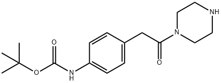 N-{4-[2-氧代-2-(哌嗪-1-基)乙基]苯基}氨基甲酸叔丁酯,1000934-11-1,结构式