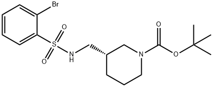 (S)-tert-Butyl 3-((2-bromophenylsulfonamido)methyl)piperidine-1-carboxylate 结构式