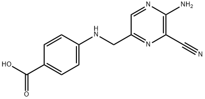 4-(N-(2-AMINO-3-CYANO-5-PYRAZINYLMETHYL)-AMINO)BENZOIC ACID) Structure