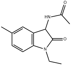 Acetamide,  N-(1-ethyl-2,3-dihydro-5-methyl-2-oxo-1H-indol-3-yl)- 结构式