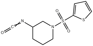 3-Isocyanato-1-(thiophene-2-sulfonyl)piperidine 结构式