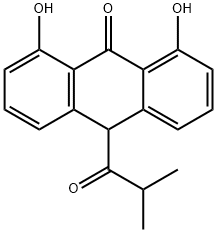 10-isobutyryl dithranol 化学構造式