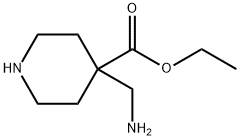 4-Piperidinecarboxylic acid, 4-(aminomethyl)-, ethyl ester Struktur