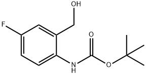 Carbamic acid, N-[4-fluoro-2-(hydroxymethyl)phenyl]-, 1,1-dimethylethyl ester Struktur