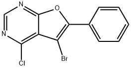 Furo[2,3-d]pyrimidine, 5-bromo-4-chloro-6-phenyl- 化学構造式