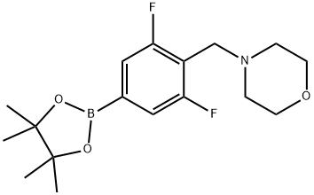 Morpholine, 4-[[2,6-difluoro-4-(4,4,5,5-tetramethyl-1,3,2-dioxaborolan-2-yl)phenyl]methyl]- Struktur