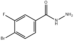 Benzoic acid, 4-bromo-3-fluoro-, hydrazide 化学構造式