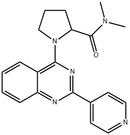 2-Pyrrolidinecarboxamide, N,N-dimethyl-1-[2-(4-pyridinyl)-4-quinazolinyl]- Structure