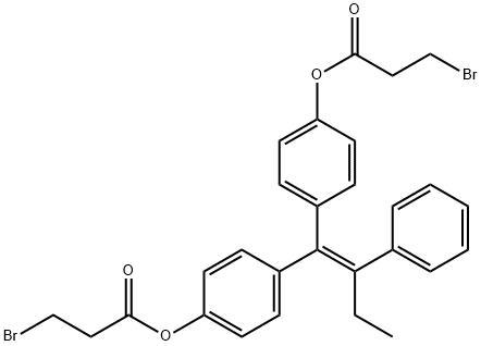 1,1-bis(4-(3-bromopropionyloxyphenyl))-2-phenylbut-1-ene 结构式