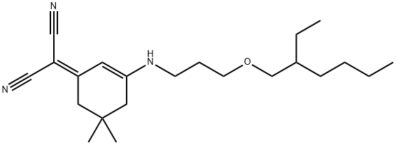 5,5-Dimethyl-1-dicyanmethylen-3-(3-(2-ethylhexyloxy)-propylamino)cyclohexen-2 化学構造式