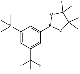 1,3,2-Dioxaborolane, 4,4,5,5-tetramethyl-2-[3-(trifluoromethyl)-5-(trimethylsilyl)phenyl]- Structure