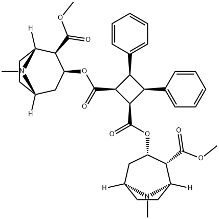 3α,4α-Diphenylcyclobutane-1β,2α-dicarboxylic acid bis[(1R,5S)-2-(methoxycarbonyl)-8-methyl-8-azabicyclo[3.2.1]octan-3-yl] ester,113297-77-1,结构式