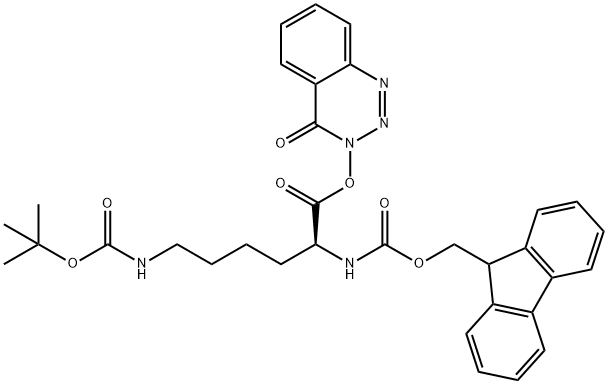 Fmoc-Lys(Boc)-ODhbt 化学構造式
