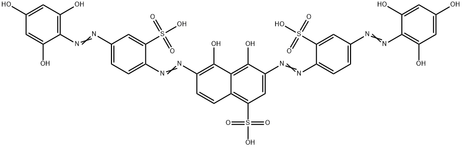 1-Naphthalenesulfonic acid, 4,5-dihydroxy-3,6-bis(2-sulfo-4-((2,4,6-tr ihydroxyphenyl)azo)phenyl)azo)- 结构式