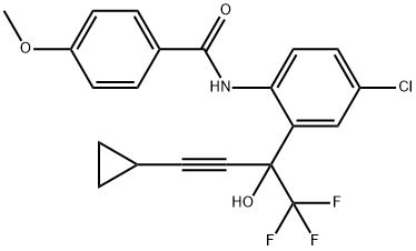 rac N-[4-Chloro-2-[3-cyclopropyl-1-hydroxy-1-(trifluoromethyl)\n-2-propynyl]phenyl]-4-methoxybenzamide Structure