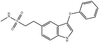 1H-Indole-5-ethanesulfonamide, N-methyl-3-(phenylthio)- 化学構造式