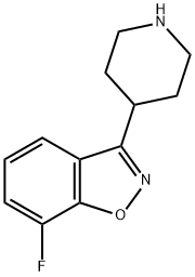 1,2-Benzisoxazole, 7-fluoro-3-(4-piperidinyl)- 化学構造式