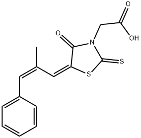 3-Thiazolidineacetic acid, 5-[(2Z)-2-methyl-3-phenyl-2-propen-1-ylidene]-4-oxo-2-thioxo-, (5E)-|依帕司他杂质6