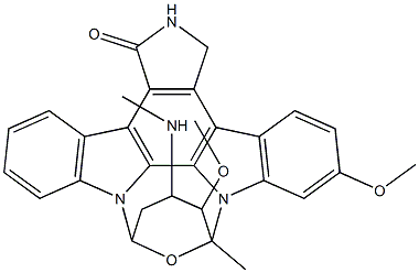 9,13-Epoxy-1H,9H-diindolo[1,2,3-gh:3',2',1'-lm]pyrrolo[3,4-j][1,7]benzodiazonin-1-one, 2,3,10,11,12,13-hexahydro-6,10-dimethoxy-9-methyl-11-(methylamino)- (9CI) 结构式