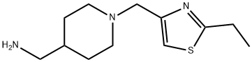 4-Piperidinemethanamine, 1-[(2-ethyl-4-thiazolyl)methyl]- Structure