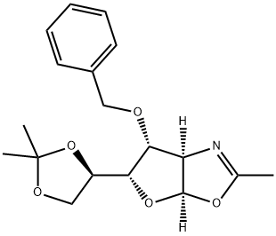 Furo3,2-doxazole, 5-(2,2-dimethyl-1,3-dioxolan-4-yl)-3a,5,6,6a-tetrahydro-2-methyl-6-(phenylmethoxy)-, 3aR-3a.alpha.,5.alpha.(R*),6.alpha.,6a.alpha.- 结构式