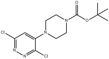 1-Piperazinecarboxylic acid, 4-(3,6-dichloro-4-pyridazinyl)-, 1,1-dimethylethyl ester 化学構造式