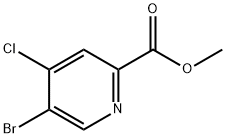 2-Pyridinecarboxylic acid, 5-bromo-4-chloro-, methyl ester Struktur