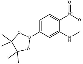 Benzenamine, N-methyl-2-nitro-5-(4,4,5,5-tetramethyl-1,3,2-dioxaborolan-2-yl)- Structure