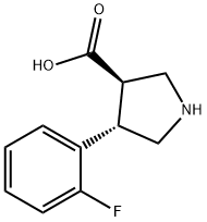 3-Pyrrolidinecarboxylic acid, 4-(2-fluorophenyl)-, (3R,4S)- Structure