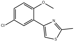 JR-13986, 4-(5-Chloro-2-methoxyphenyl)-2-methylthiazole, 95% 化学構造式