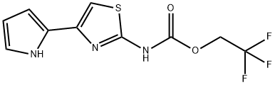 2,2,2-trifluoroethyl N-[4-(1H-pyrrol-2-yl)-1,3-thiazol-2-yl]carbamate 结构式