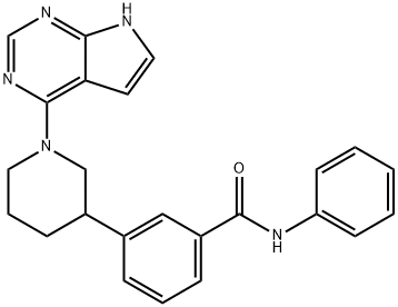 Benzamide, N-phenyl-3-[1-(7H-pyrrolo[2,3-d]pyrimidin-4-yl)-3-piperidinyl]- Struktur