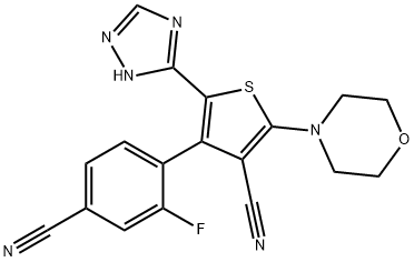 PF-4989216|4-(4-氰基-2-氟苯基)-2-吗啉-5-(1H-1,2,4-三唑-5-基)噻吩-3-腈