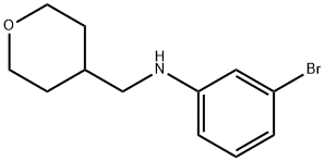 3-溴-N-((四氢-2H-吡喃-4-基)甲基)苯胺 结构式