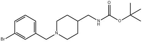 TERT-ブチル 〔[1-(3-ブロモベンジル)ピペリジン-4-イル]メチル〕カルバメート 化学構造式