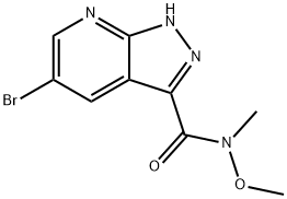 1H-Pyrazolo[3,4-b]pyridine-3-carboxamide, 5-bromo-N-methoxy-N-methyl- 化学構造式