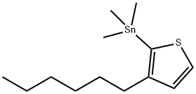 Stannane, (3-hexyl-2-thienyl)trimethyl- Structure
