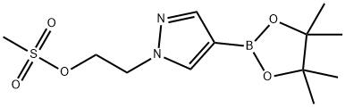 1H-Pyrazole-1-ethanol, 4-(4,4,5,5-tetramethyl-1,3,2-dioxaborolan-2-yl)-, 1-methanesulfonate Struktur