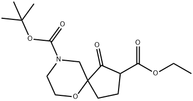 1-Oxo-6-Oxa-9-Aza-Spiro[4.5]Decane-2,9-Dicarboxylic Acid 9-Tert-Butyl Ester 2-Ethyl Ester(WX100793) 化学構造式