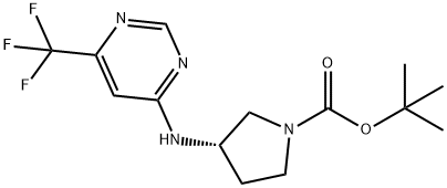 tert-Butyl (3S)-3-[6-(trifluoromethyl)pyrimidin-4-yl]aminopyrrolidine-1-carb|1365936-98-6