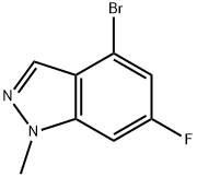 4-溴-6-氟-1-甲基-1H-吲唑 结构式