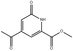 2-Pyridinecarboxylic acid, 4-acetyl-1,6-dihydro-6-oxo-, methyl ester Struktur