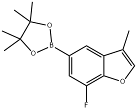 Benzofuran, 7-fluoro-3-methyl-5-(4,4,5,5-tetramethyl-1,3,2-dioxaborolan-2-yl)- Struktur