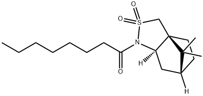 1-Octanone, 1-[(3aS,6R,7aR)-tetrahydro-8,8-dimethyl-2,2-dioxido-3H-3a,6-methano-2,1-benzisothiazol-1(4H)-yl]- 化学構造式