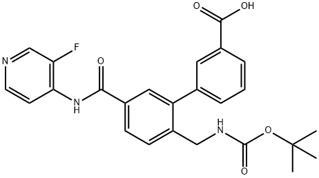 1426318-54-8 2′-[[[(1,1-Dimethylethoxy)carbonyl]amino]methyl]-5′-[[(3-fluoro-4-pyridinyl)amino]carbonyl][1,1′-biphenyl]-3-carboxylic acid